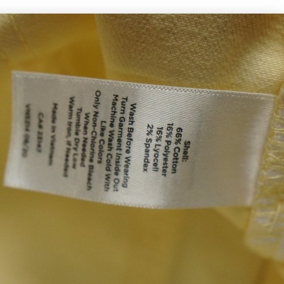 Talbots Jeans Women 16 Petite Yellow Corduroy Signature Ankle Pants 16P NEW - Picture 7 of 11